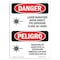 Signmission OSHA Danger, Laser Radiation Eye Class 3a Bilingual, 10in X 7in Alum, 7" W, 10" H, Bilingual Spanish OS-DS-A-710-VS-1415 - alternate 1